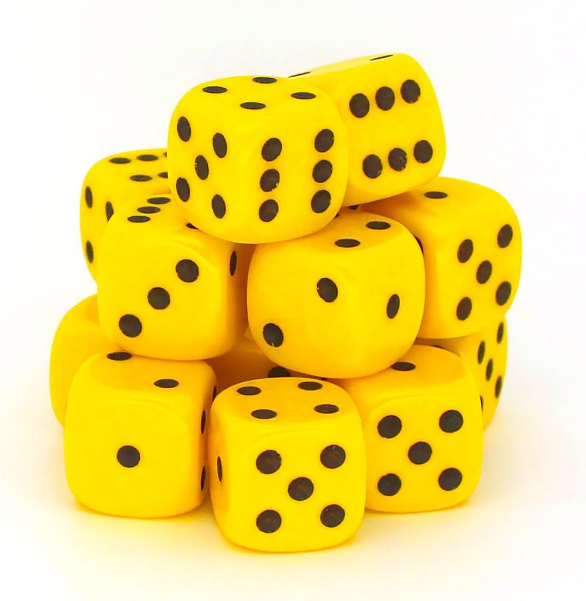 50 x 12mm opaque Plastic dice (Yellow)