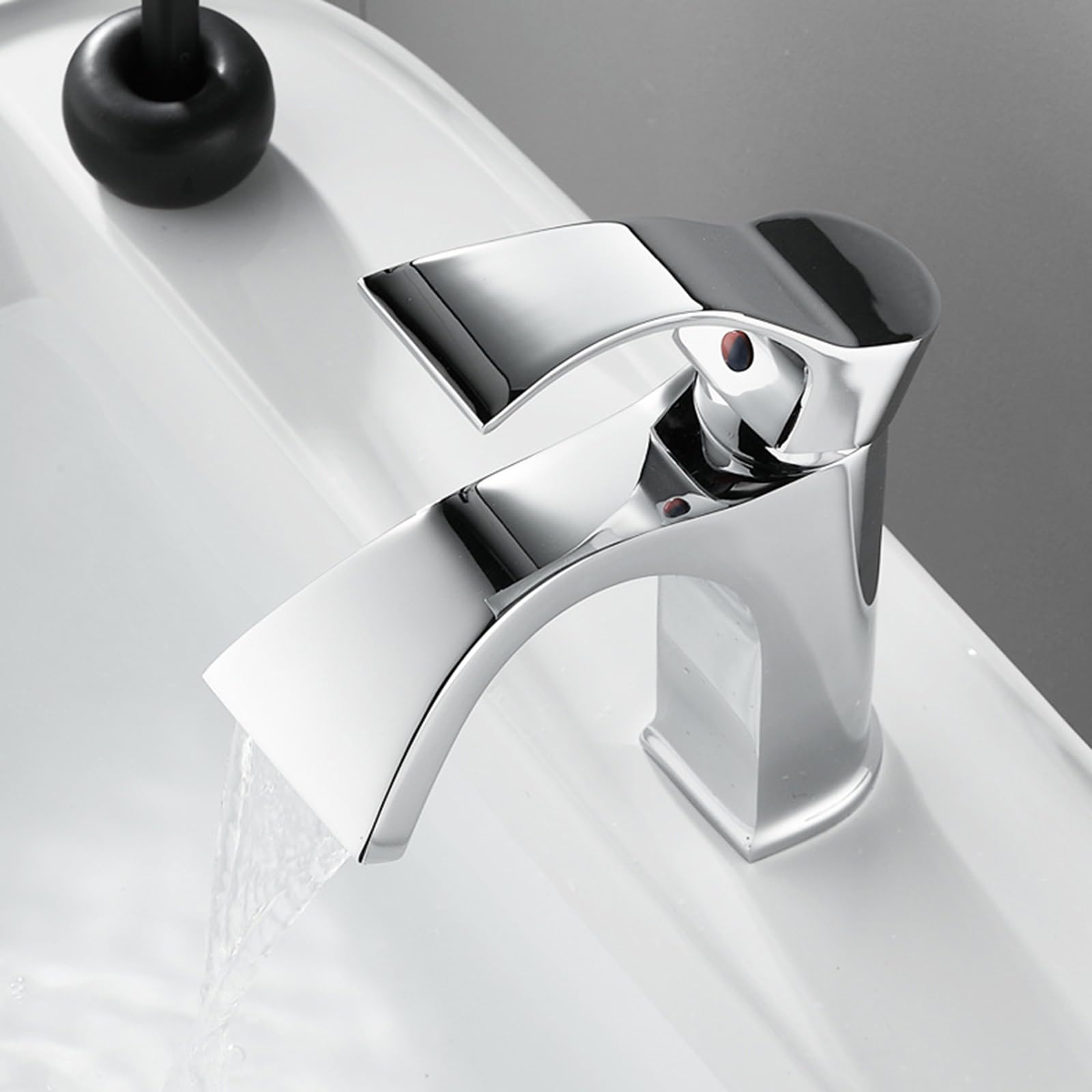 ANVLOJRIH Bathroom Sink Taps Basin Mixer Tap Waterfall Sink Tap Waterfall Mixer Chrome