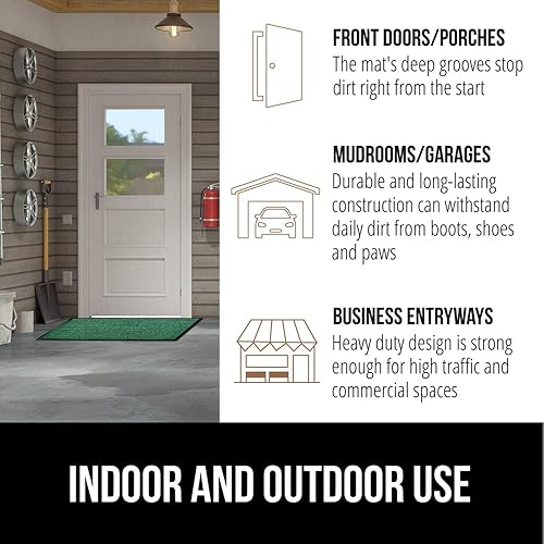 Vista 7 de Gorilla Grip - Tapete afelpado original de goma con perfil bajo, paquete de dos, resistente, duradero, impermeable y fácil de limpiar