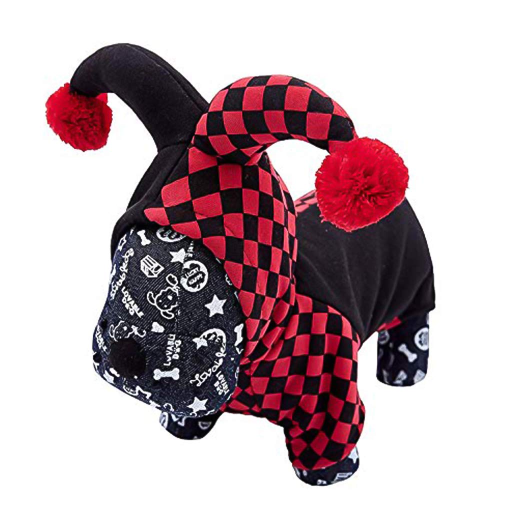 OSPet Funny Pet Hooded Clown Costume for Small Dogs & Cats Halloween Party Cosplay M Black PetCostumes006
