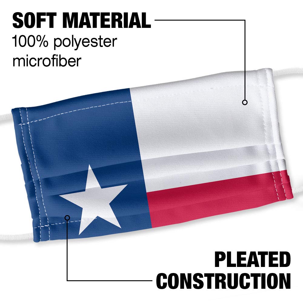 Texas Flag 1-Ply Reusable Face Mask Covering with Adjustable Nose Wire, Unisex