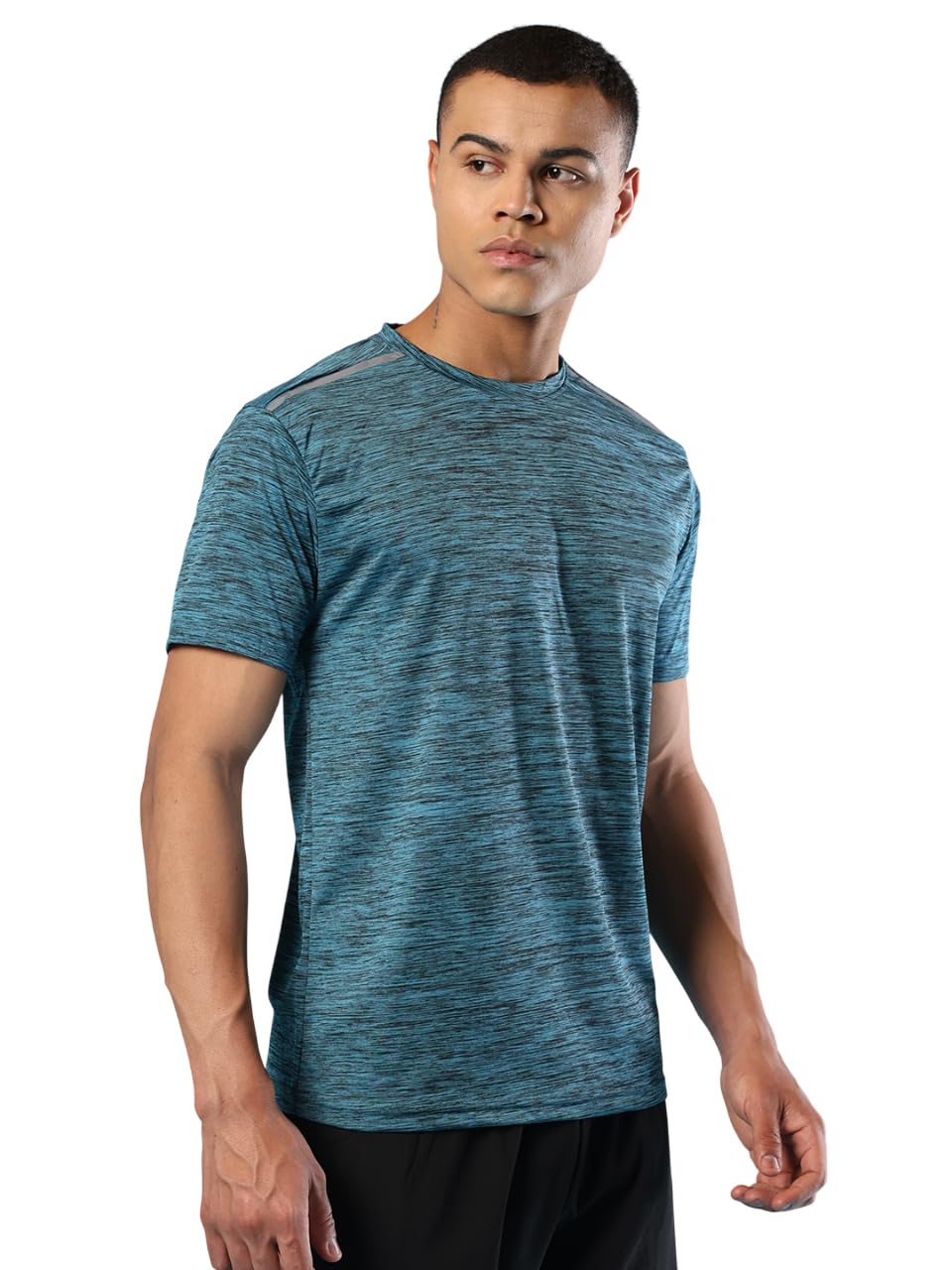 CHKOKKO Men's Polyester Regular Fit Round Neck Regular Dry Fit Gym Sports T-Shirt