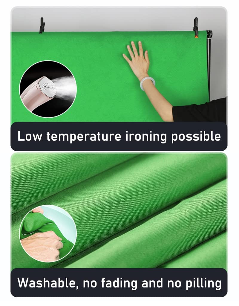 Fondo de Pantalla Verde Chroma Key con Soporte | Fondo de Pantalla Verde portátil para fotografías, vídeos, Juegos y vídeos en Directo (Verde, 3 x 3 m)