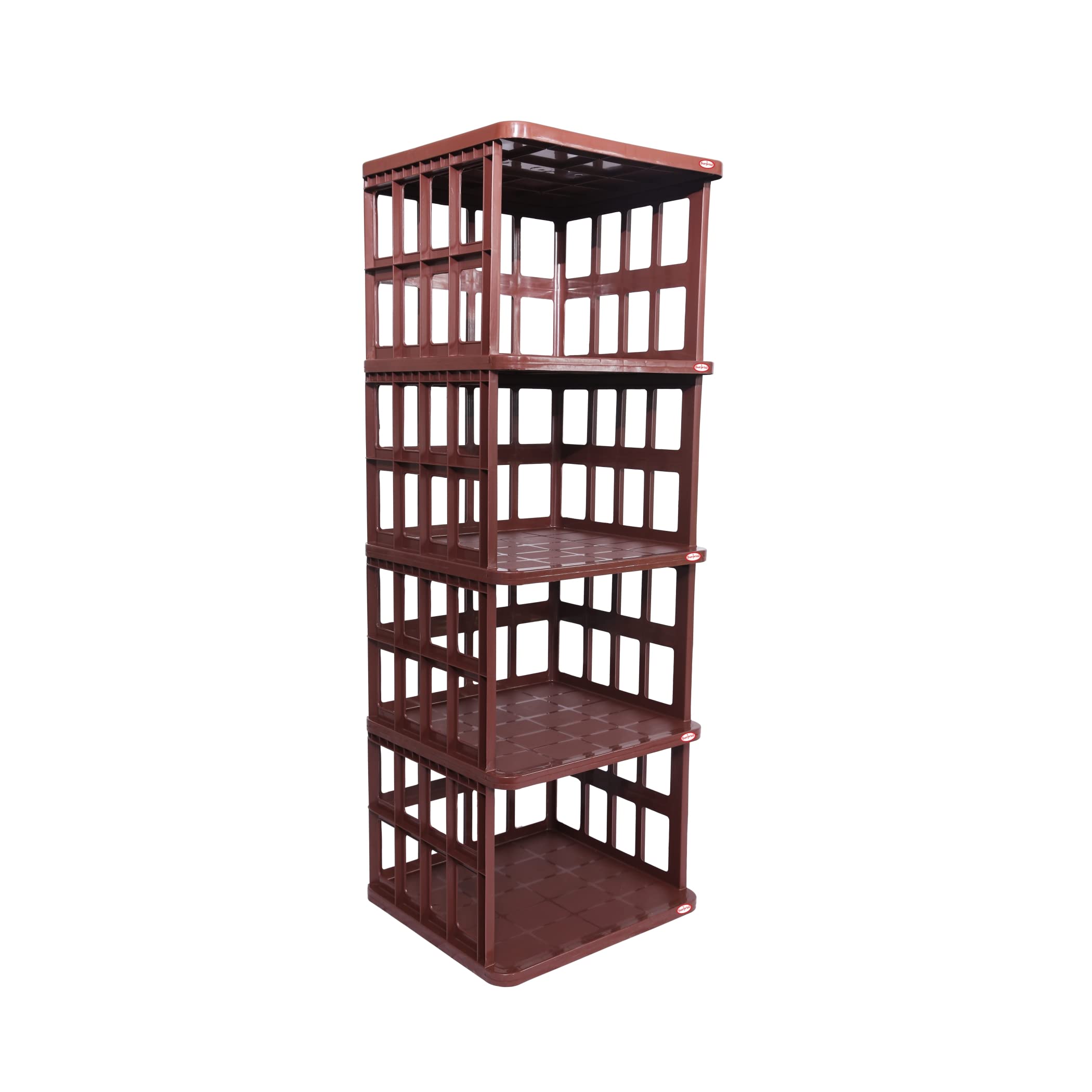 Surprise Plastic Heavy Duty Bookshelf 4 Stage Brown Colour-image-26