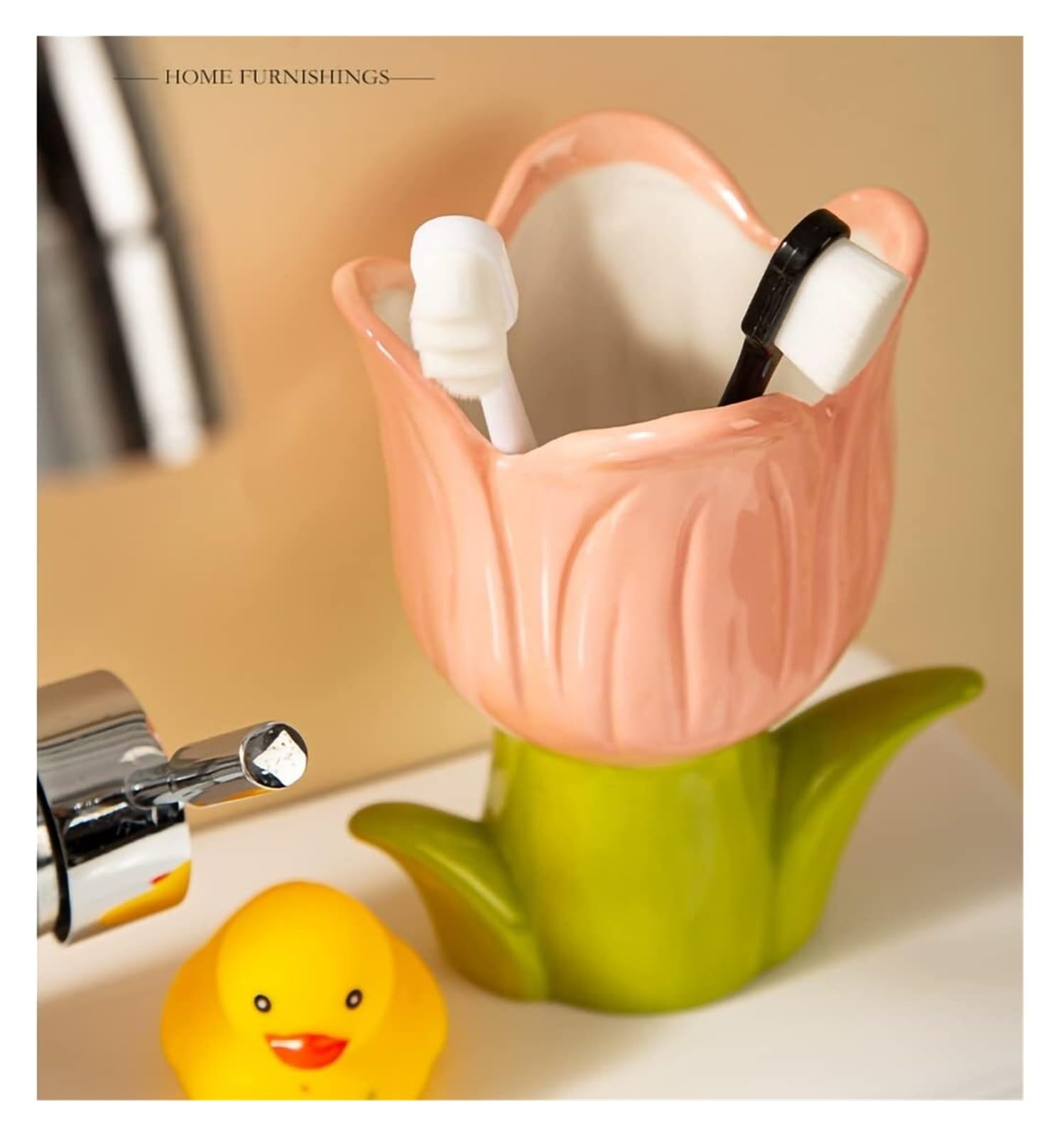 Seifenschale Badezimmer Seifenschale mit Seifenspender in Blumenform Seifenschale Abtropfschale (Pink,Flower Toothbrush Holder)