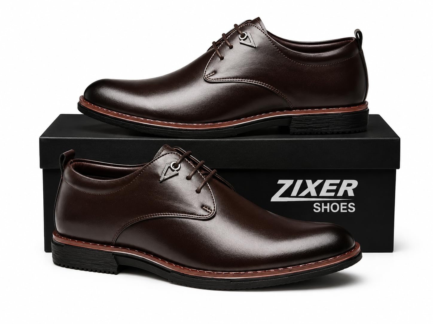 zixer Men’s Formal Shoes | Lace-Up Office Shoes for Men | Synthetic Leather Shoes with TPR Sole | Comfortable Formal Footwear for Office, Wedding & Business Wear | Black/Brown/Tan-picture-43