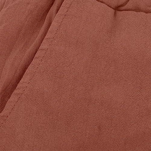 Mens Cotton Linen Pants Casual Lightweight Loose Beach Pant Elastic Drawstring Waist Straight Leg Trouser with Pocket4