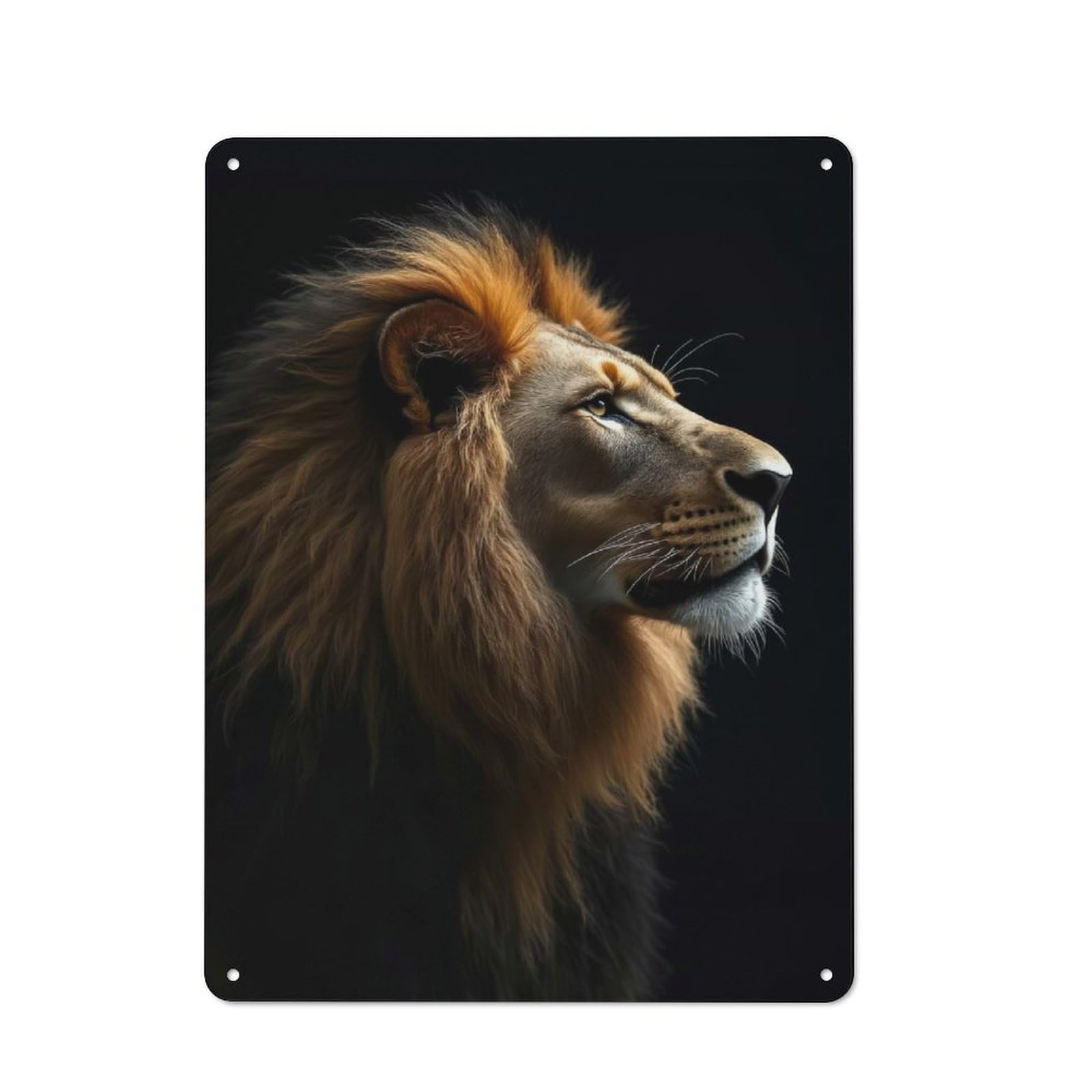 Majestic Lion Portrait Vintage Metal Plaque 40x30cm for Guest Room Or Hallway, A Decorative Christmas Gift for Guest Room Decorators