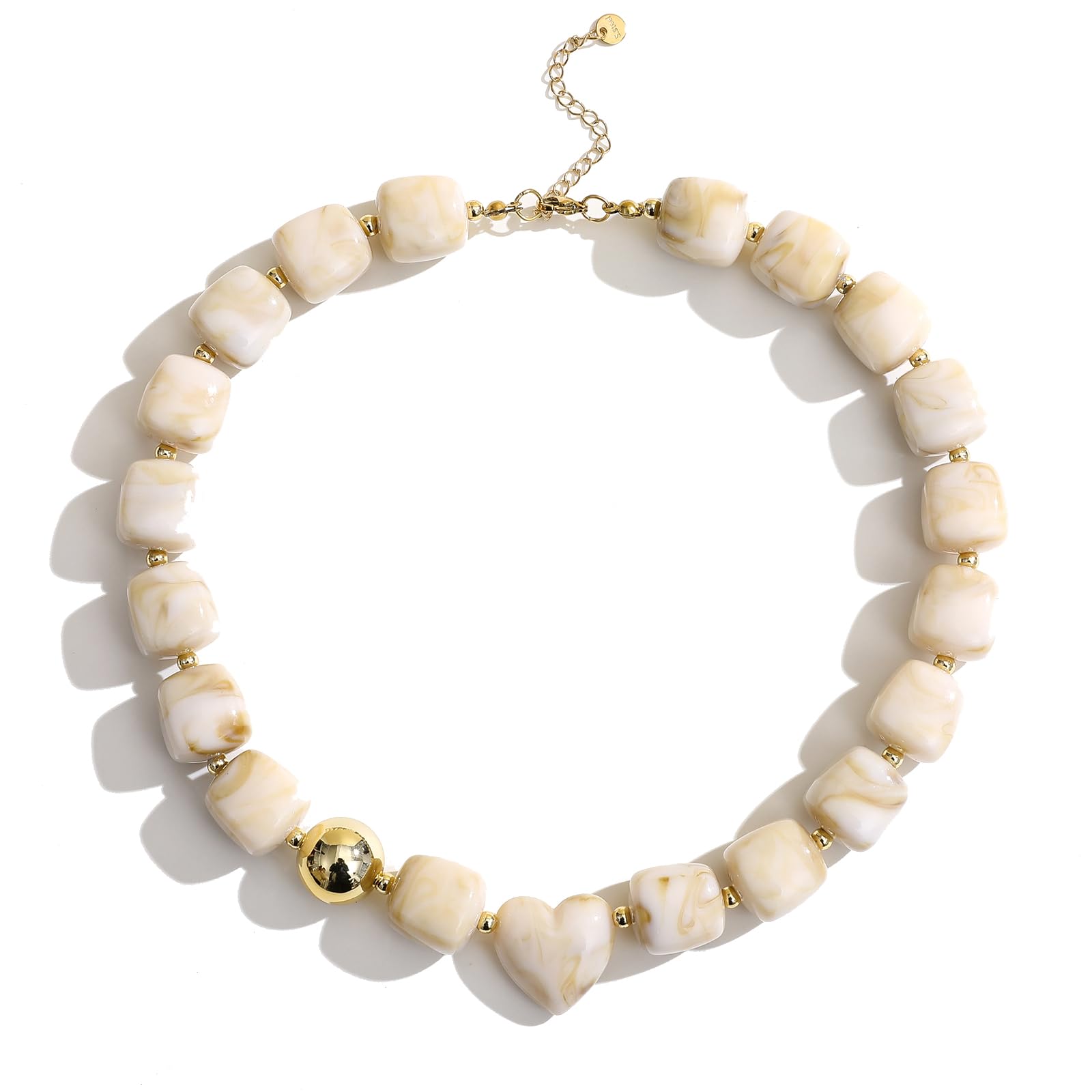 Colorful Resin Chunky Beaded Choker Necklace for Women, Summer Beach Jewelry