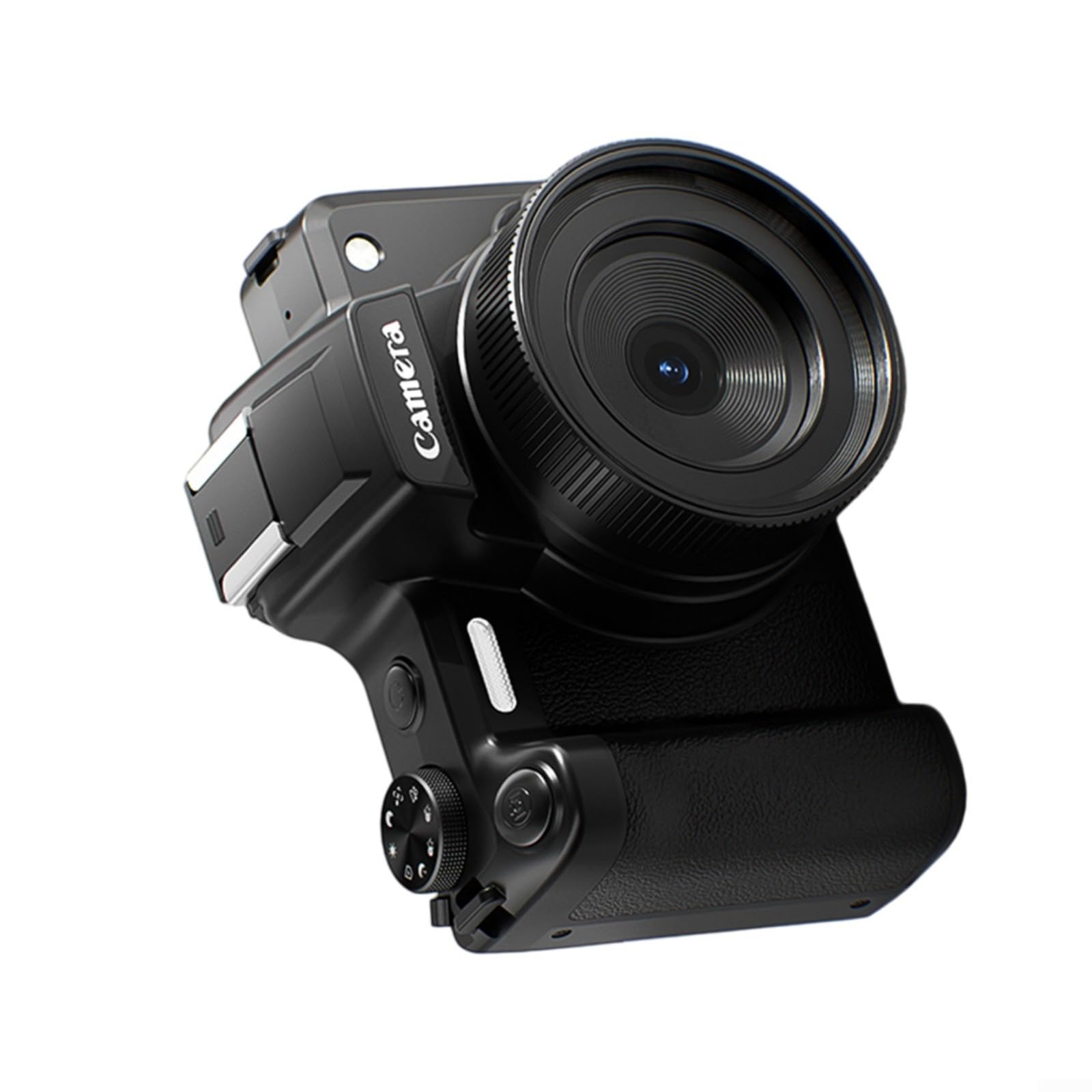 Cámara digital 4K 68MP Vlogging y fotografía, pantalla abatible de zoom 28X WiFi, compatible con micrófono externo (DC101 negro)