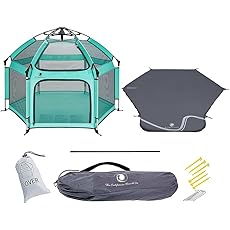 POP 'N GO PLAYPEN Premium Outdoor Baby Playpen Includes Self-Inflating Playmat (Anchor Grey)