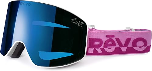 Revo Gafas No. 3 x Bode Miller: Lente Fotocromática SuperNova+, Diseño Sin Marco, Marco Blanco Metálico con Lente Azul Agua