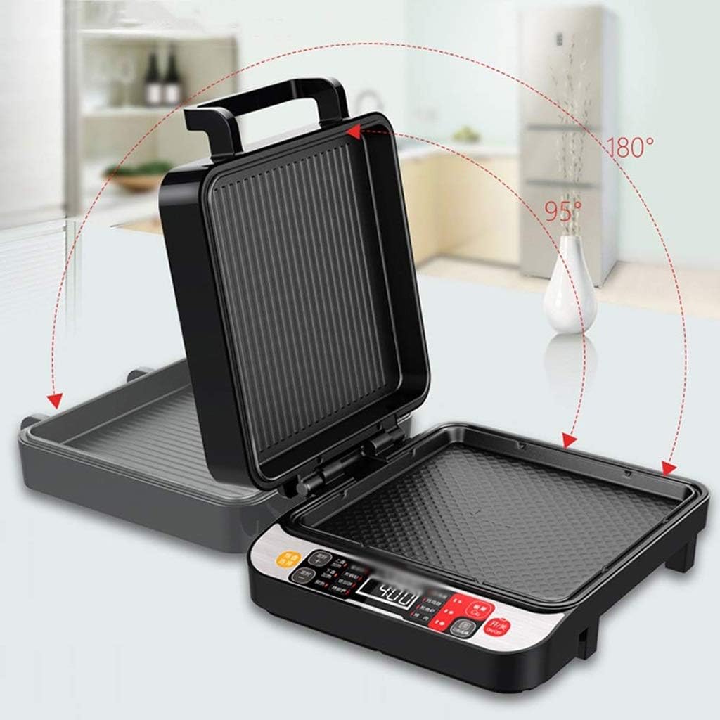 Indoor Grill and Gourmet Sandwich Maker, Electric with Nonstick Plates by Multifunctional Automatic Power off Baking Pan