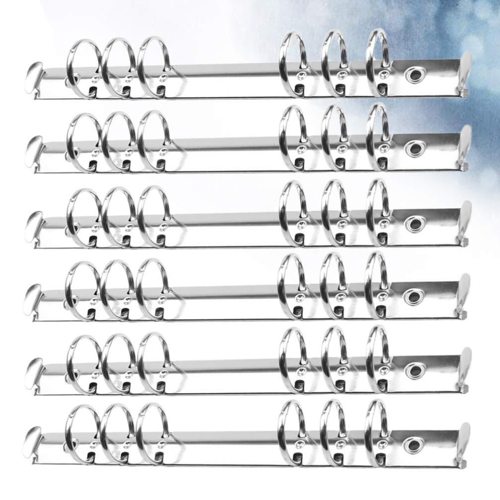 Classeur à Anneaux Métalliques 12 Pièces 6 Trous Argenté
