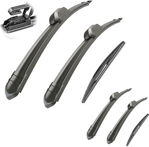 Limpiaparabrisas de automóvil compatible con Honda HR-V Vezel 2013-2019, limpiaparabrisas delantero y trasero de goma suave, limpiaparabrisas de 26