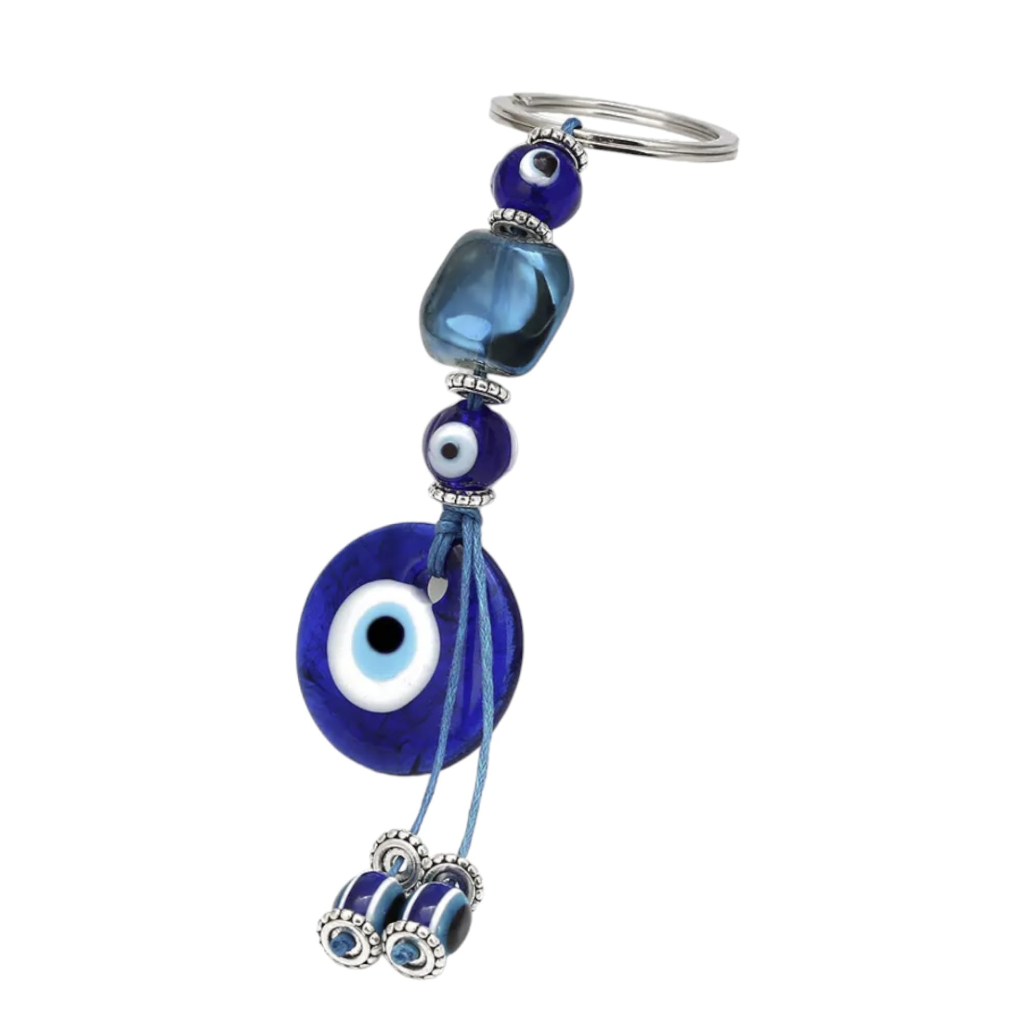 RATASK Evil Eye Keyring Keychain, Turkish Blue Evil Eye keyring charm pendant, Blue Nazar (Stone-eye)