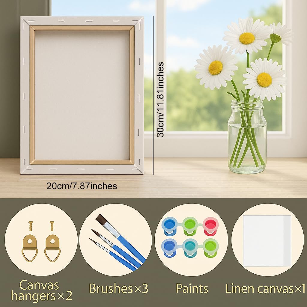 TAOPAOLAB Vintage Bicycle Paint by Numbers Kit for Adults - DIY Flower Basket Bicycle Painting on Canvas 8x12In, Framed Acrylic Paint Set, Suitable for Beginners, Artistic Home Decoration or Gifts