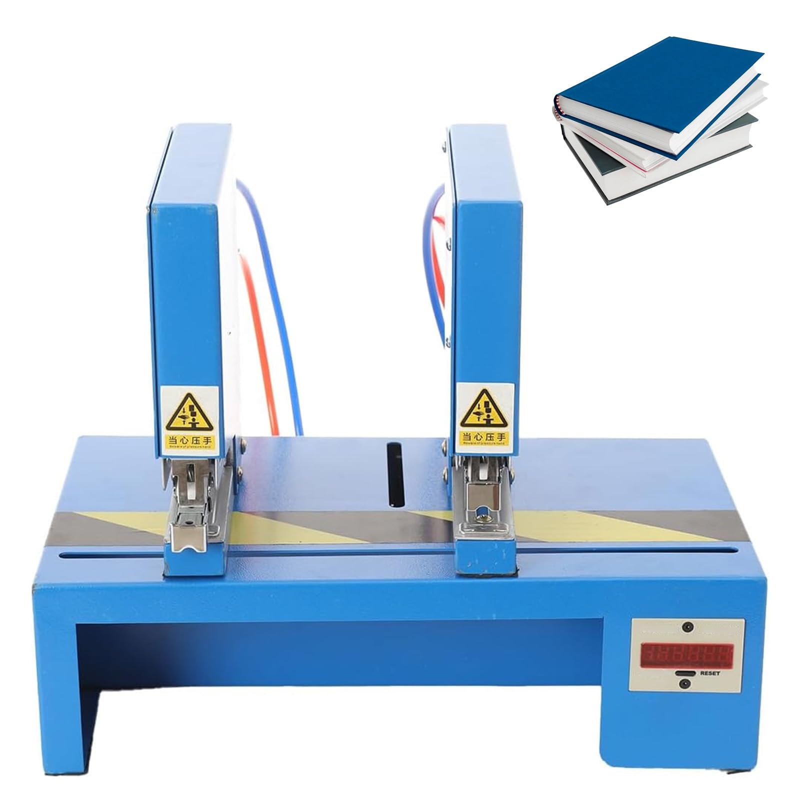 Grapadora neumatica electrica de doble cabeza con espacio ajustable de 2,5 a 30 cm 7