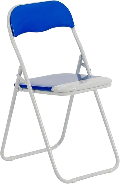 Harbour Housewares Blue/White Padded, Folding, Desk Chair