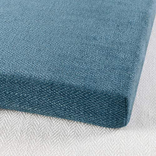 Baibu Rectangle Bench Stool Cushion, Non-Slip Saddle Stool Seat Cushions Bar Stool Cushion With Machine Washable Cover - One Cushion Only (Blue, 18X9.5X1.5In) #TOP4