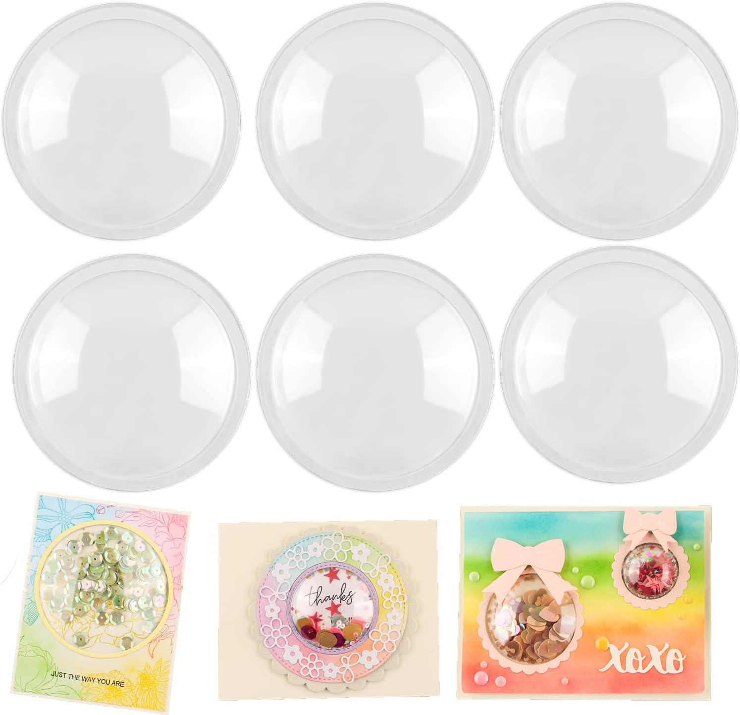 BAOFALI 20Pcs Large 3D Circle Dimensional Shaker Domes 3-1/2" Diameter for Shaker Cards,Plastic Clear Puffy Shaker Covers Shaker Window Blister for Paper Crafting Card Making Arts Projects Crafts