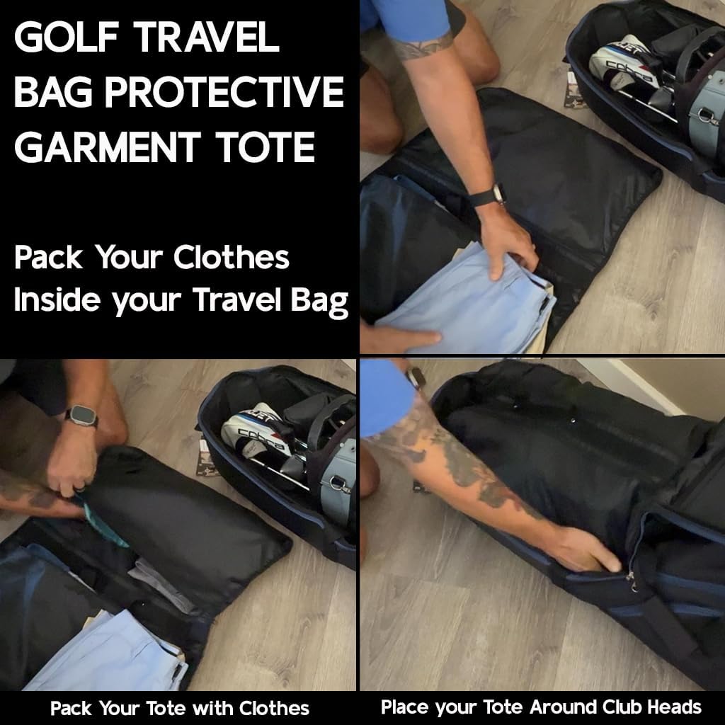 North Pole Golf Club Protector Travel Support Arm | Golf Travel Bag Protective Garment Tote Custom ABS Molds & Improved Impact Stress Points Extra Club Protection Tote 1 Year Full Replacement Coverage