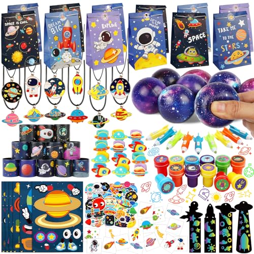 Space Party Favors, 230PCS Space Themed Birthday Party Decorations, Outer Space Party Favors Gifts Goodie Bags Stuffers, Galaxy Planet Space Birthday Party Supplies Astronaut Toys for Kids Boys Girls
