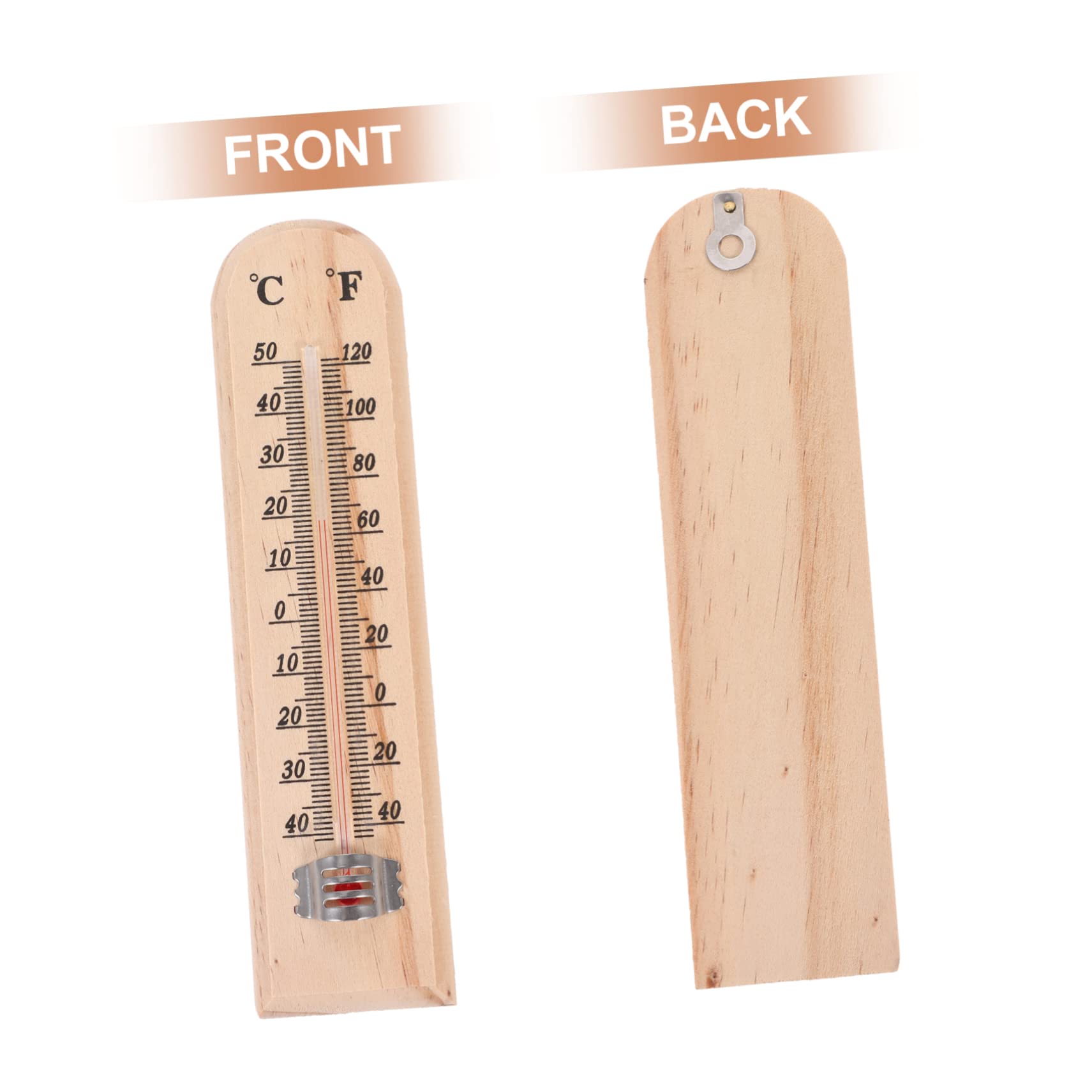 Termometro per Interni ed Esterni in Vetro Supporto a Parete, Misuratore di Temperatura Preciso in Legno Naturale, Set da 3 Pezzi per Casa, Giardino e Cameretta Ragazzo Ragazza
