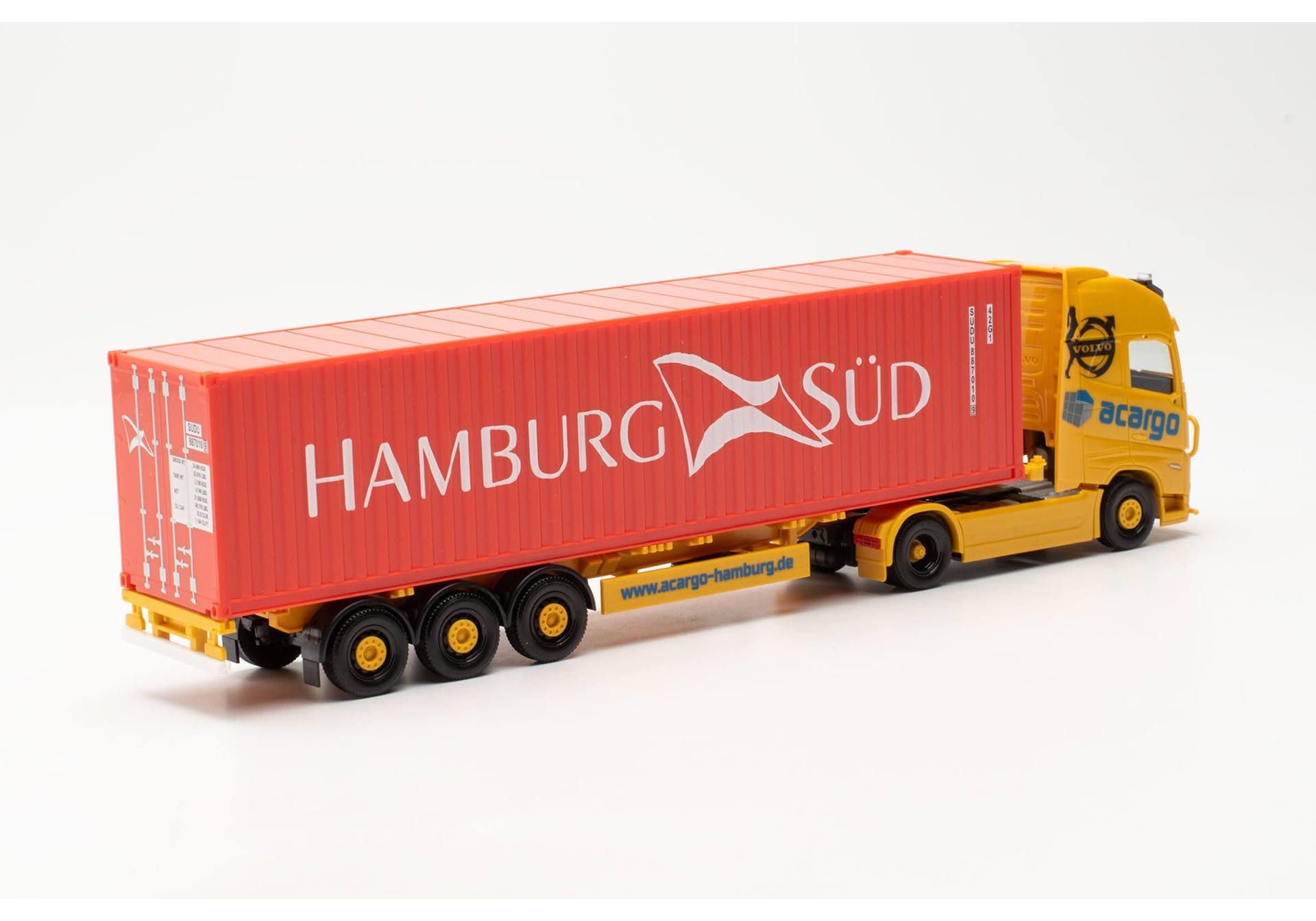 Herpa 316347 | Volvo FH GL. XL 2020 | Paranco a Sella per Container | Acargo/HH Süd | 1:87