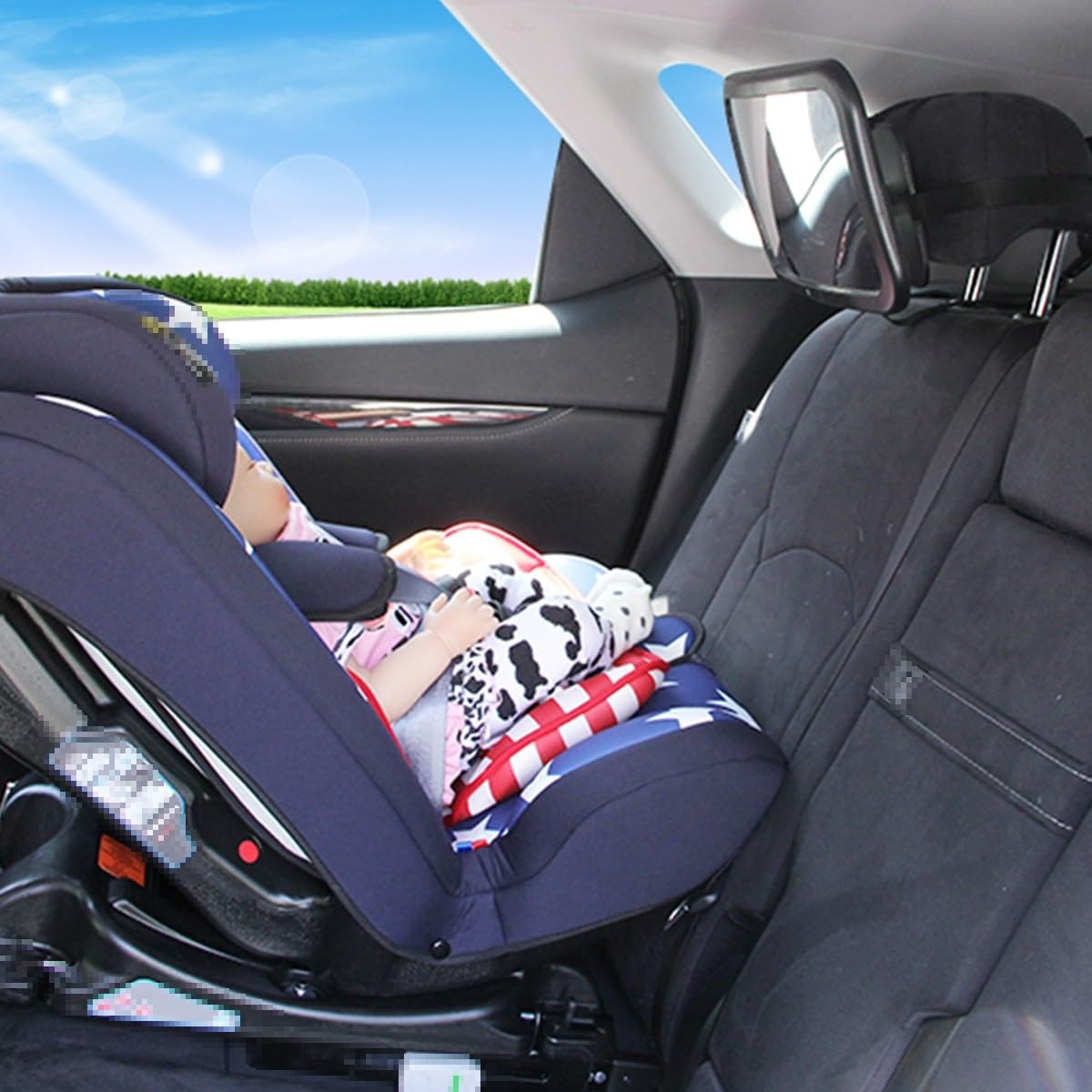 Réglable Enfant Infantile Moniteur De Sécurité Siège Arrière Rétroviseur Face Appuie-tête Voiture Voiture Van Accessoires Verre Rétroviseur De Voiture