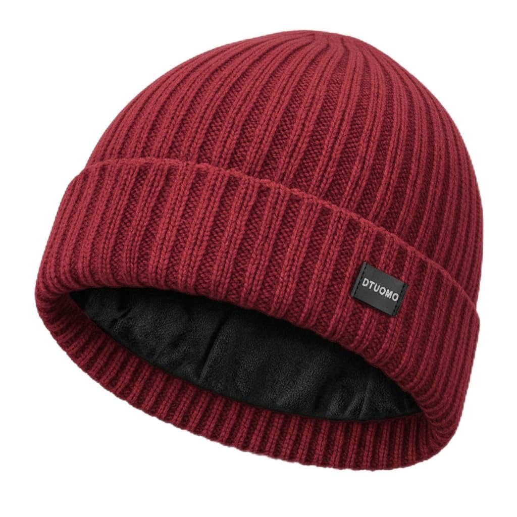 Winter Beanie Merino Wool Fleece Lined for Men Women Soft Warm Knit Hat Ski Stocking Cuffed Cap