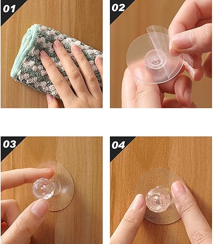 Miniatura 4 de dophee 8 tiradores de acrílico autoadhesivos para armarios, armarios, cajones de puerta, 1.57 x 1.57 x 0.98 pulgadas