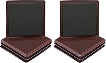 Ezprotekt 127 mm Self-Stick Furniture Sliders 8 Pack, 5 Inch Square Self-Adhesive Furniture Moving Slider and Glider -Furniture Moving Pads Carpet Protector (Brown)