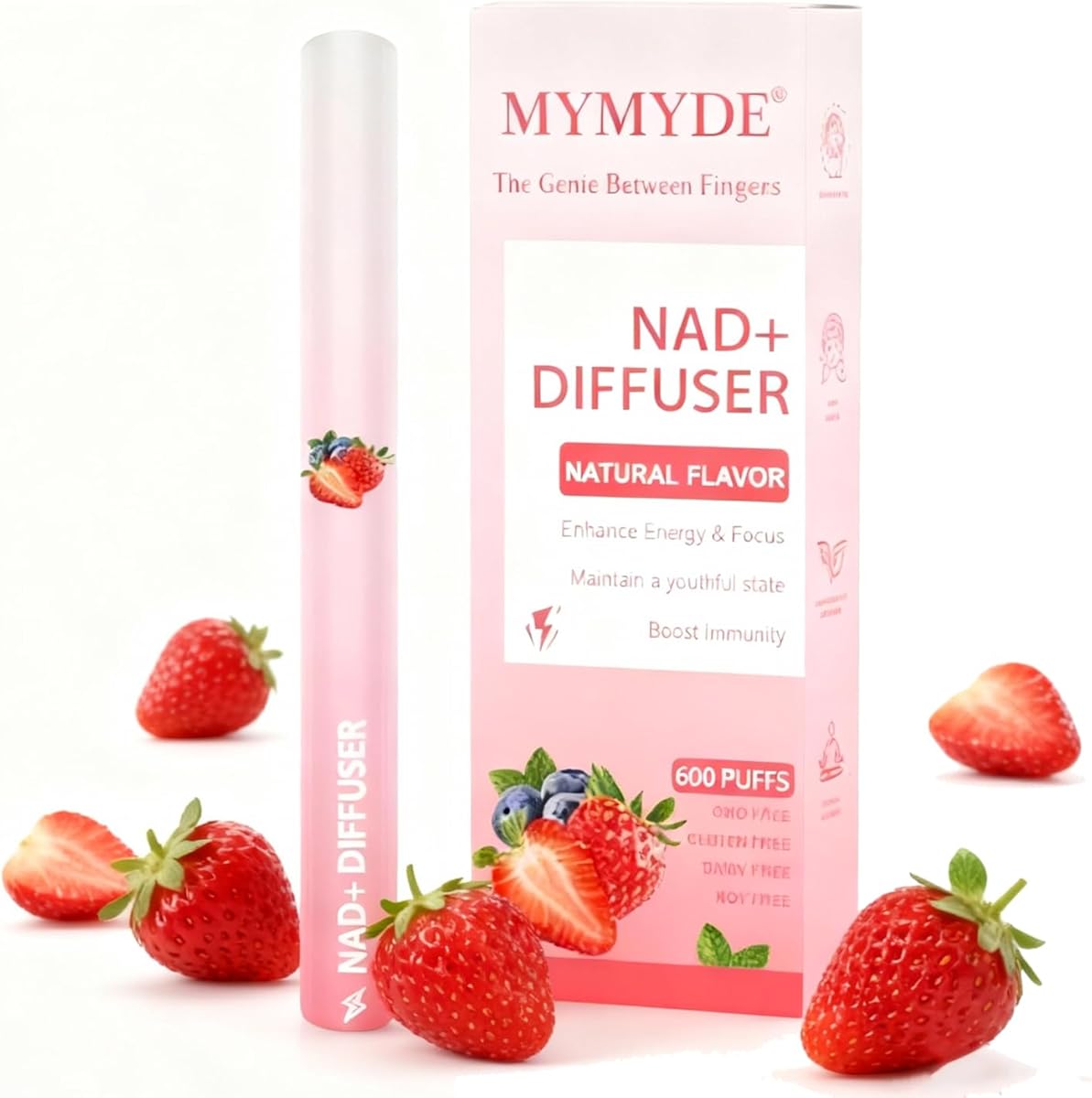 Herbal Diffuser Pen - Strawberry Mint Extract -Herbal Aromatherapy Stick -Lung Detox - Oral Freshening - Nasal Congestion Relief - for Women, Men and Friends