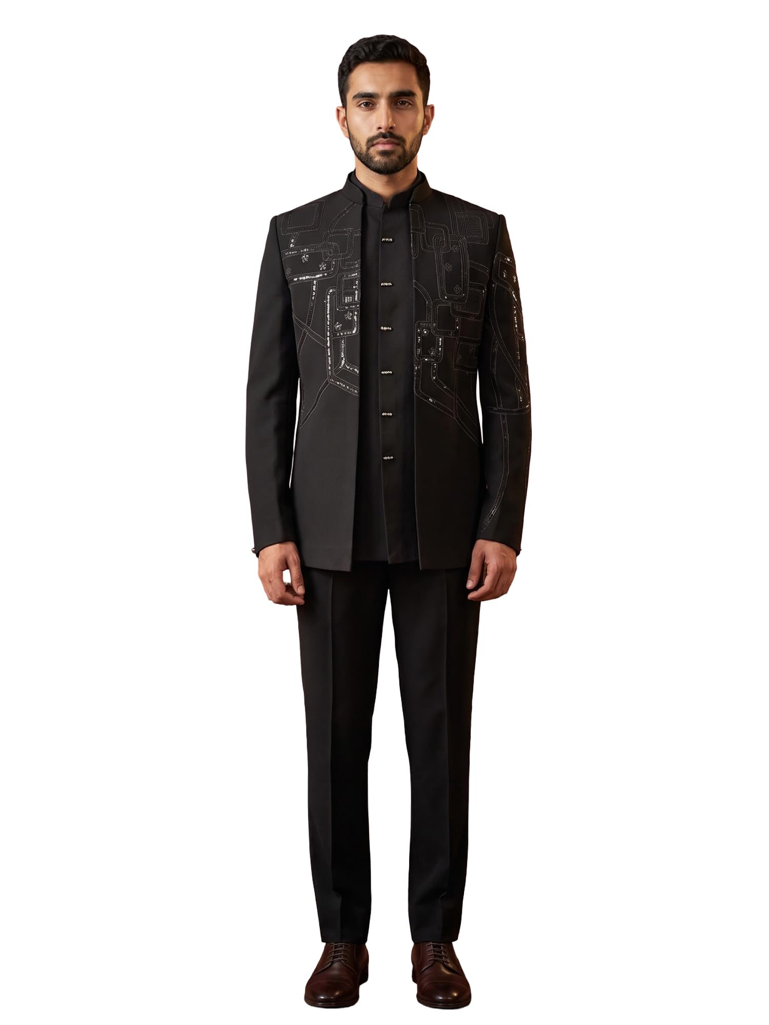 Imported Japanese Fabric Embroidered Indo-Western Set-image-19