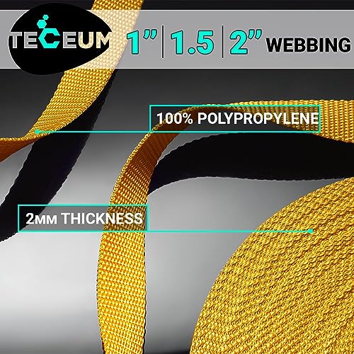 Image of TECEUM 3 /4 inch & 5 /8 inch & 1 inch & 1.5 inch & 2 inch Webbing - 10 25 50 Yards - 40+ Colors - Heavy Duty 1 Inch 1.5 Inch 2 Inch Backpack Straps - Webbing for Outdoors Indoors Crafting DIY