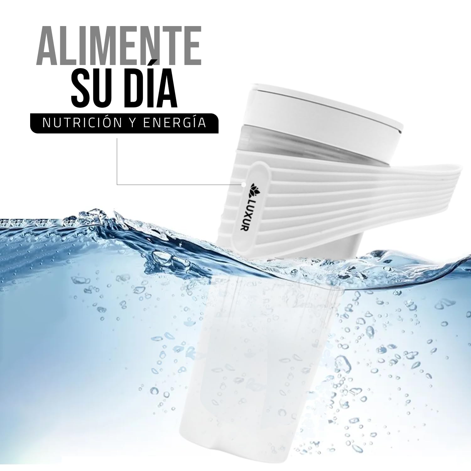 LUX Przenośny mikser do smoothie i smoothie, Blendery do soków i koktajli 460 ml Akumulator, Przenośny mikser stołowy z 6 ostrzami, przenośny blender podróżny, siłownia, biuro (Biały)