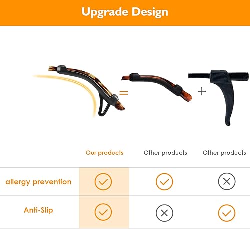 Miniatura 9 de SMARTTOP Funda de silicona antideslizante mejorada para las orejas, con diseño de gancho, ganchos suaves y cómodos, 6 pares (ancho + negro)