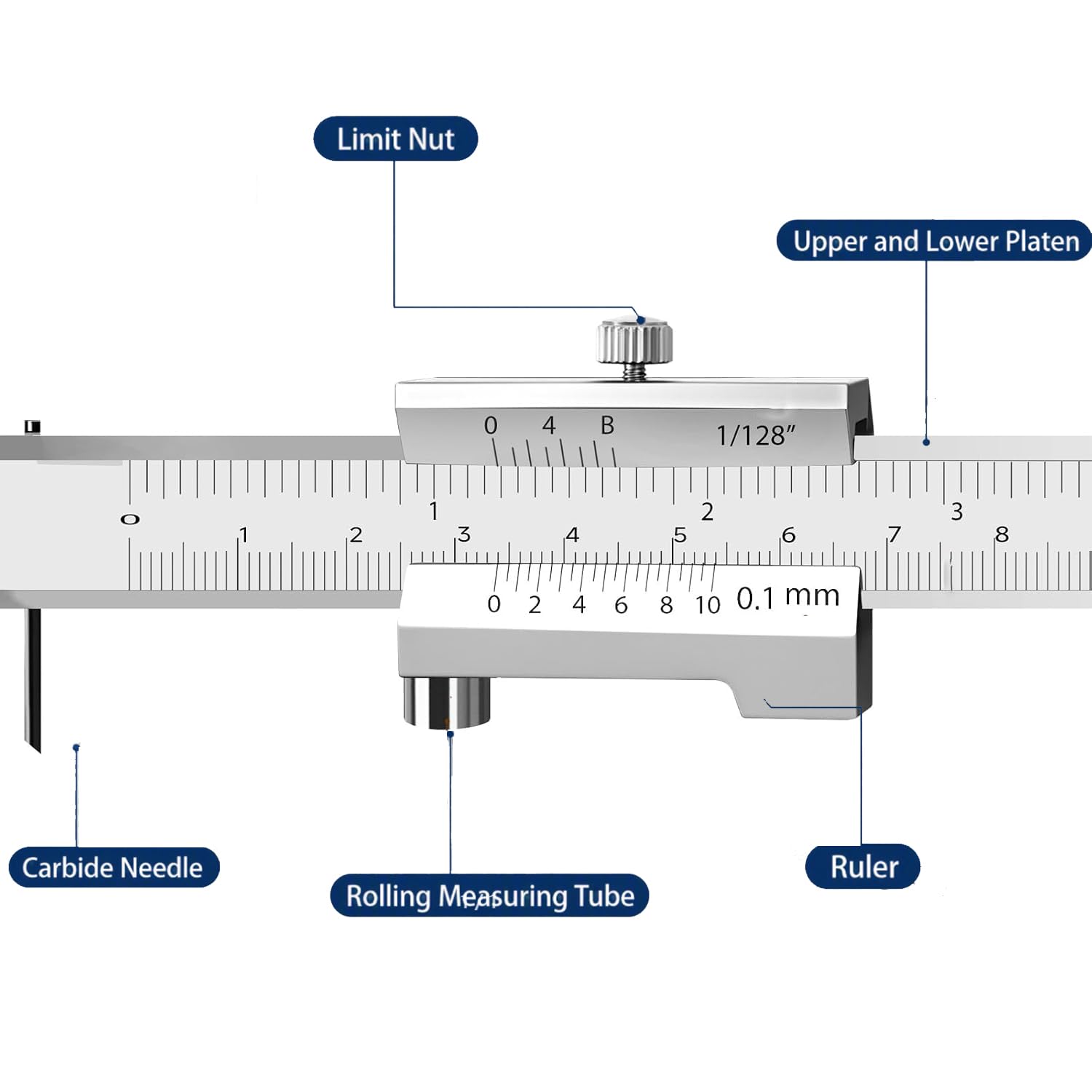 Metal Scribe Calipers - 200mm Marking Gauge -3