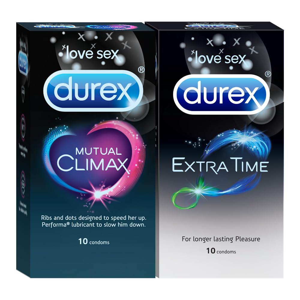 Durex Mutual Climax Condoms - 10 Count & Durex Condoms, Extra Time - 10 Count-image-11
