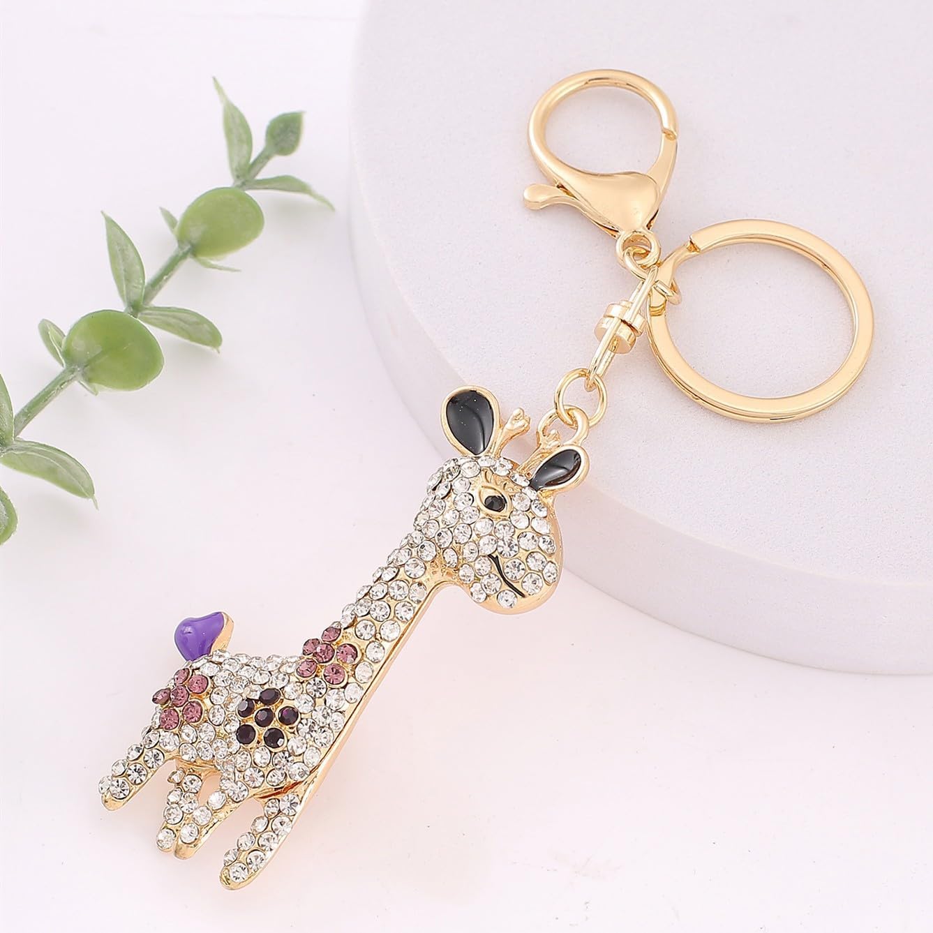 JewelBeauty 3D Handmade BlingBling Crystal Cute Giraffe Keychain Rhinestone Keyring Selection Purse Charm Car Bag Pendant Accessories - Image 9
