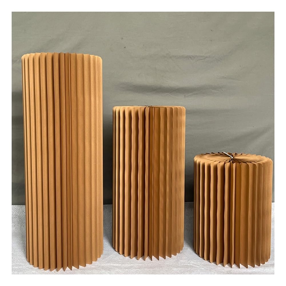 Pedestal cilíndrico columnas decorativas para el pasillo nupcial banquete boda iglesia marrón