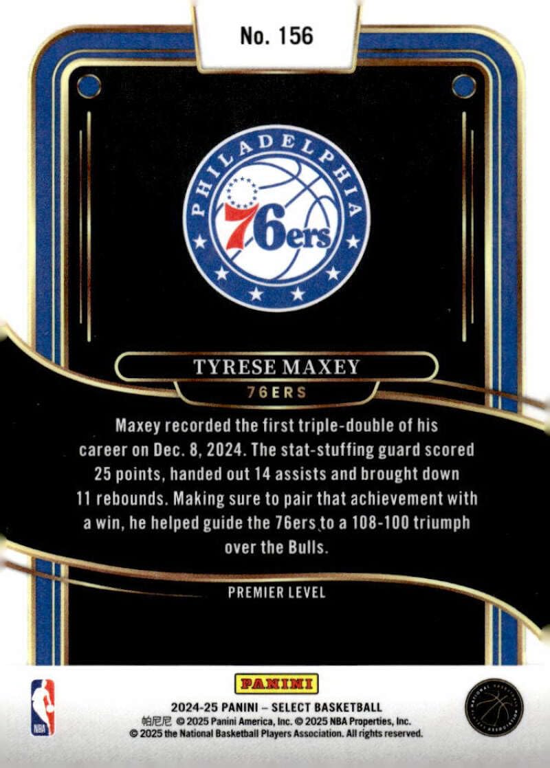 Amazon.com: TYRESE MAXEY 2024-25 Panini Select Collection Blue 