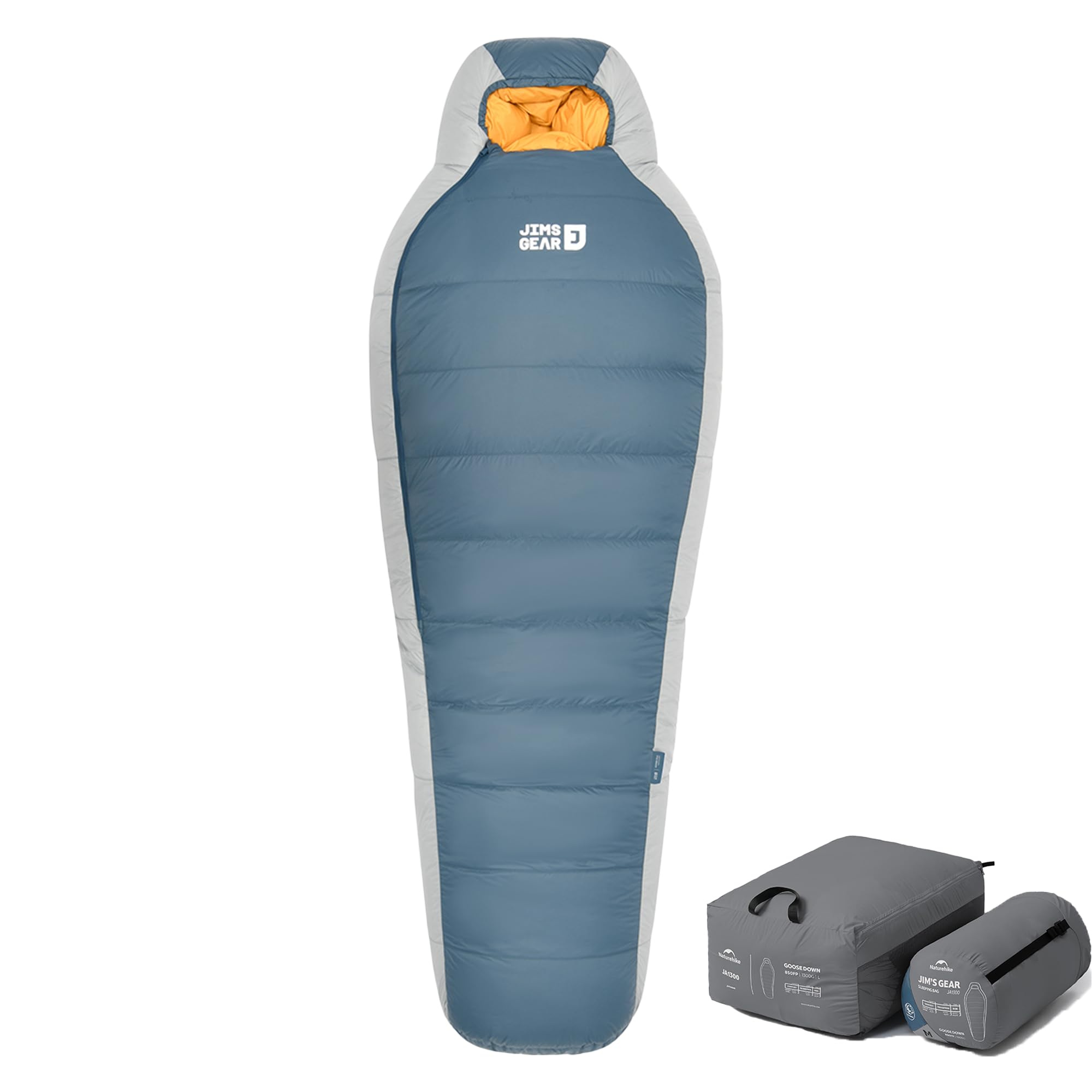 Naturehike Sleeping Bags 850FP Water-Repellent Goose Down Sleeping Bag 15D Nylon Waterproof Closed Lightweight Portable for Cold Weather