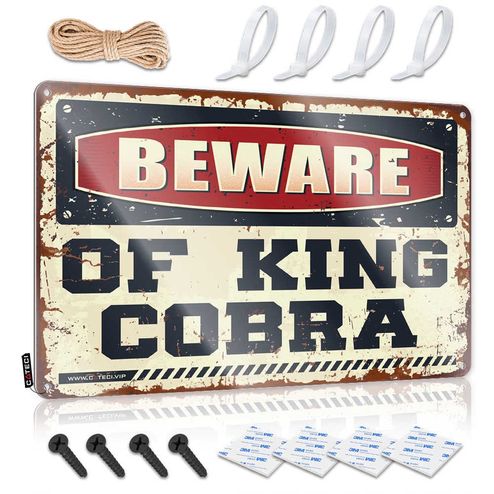 Man Cave Sign Metal Sign Beware Of King Cobra Sign Metal Signs For Home Decor Things For Boys Room(20X30CM)