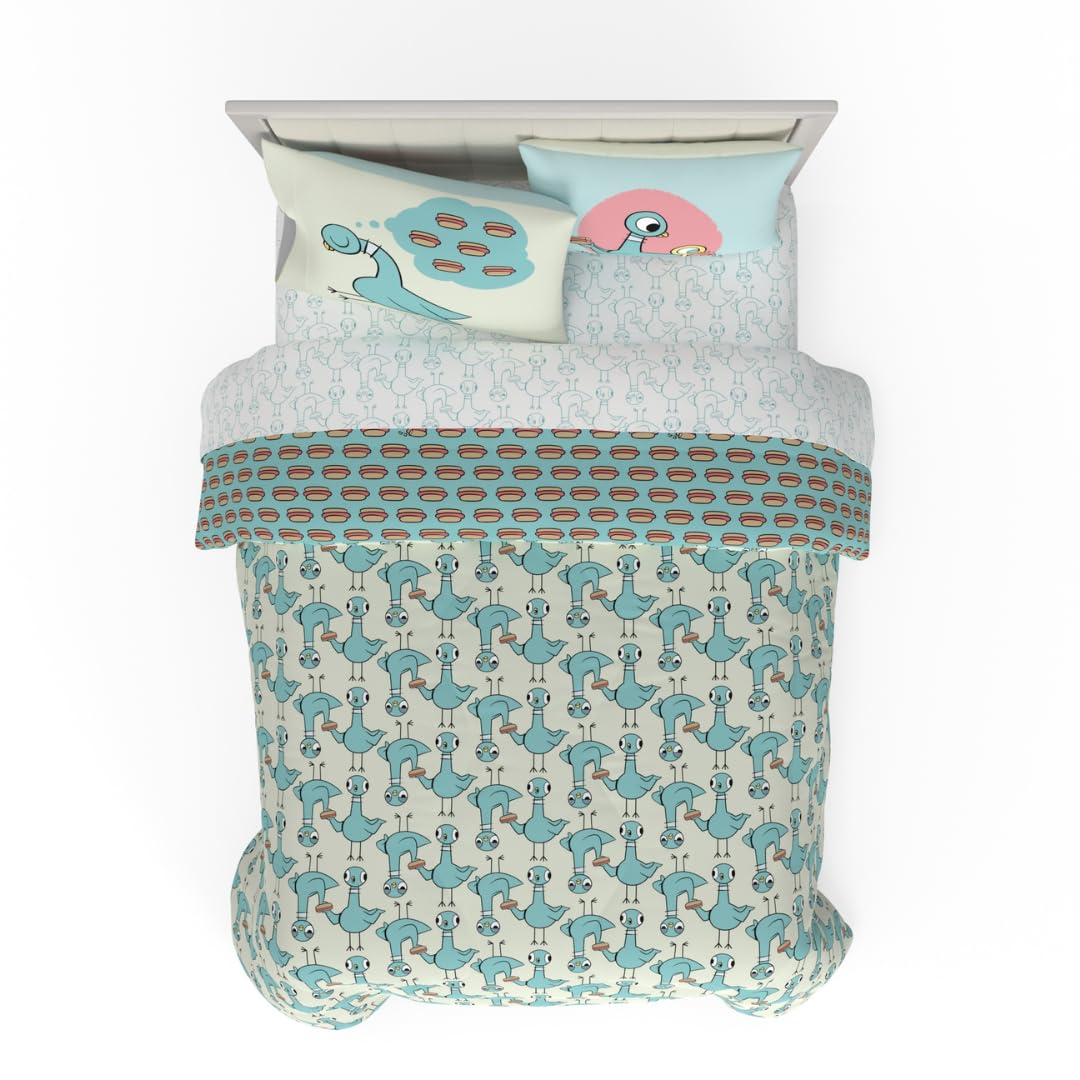 Amazon.com: The Pigeon Finds A Hot Dog Full Bedding Set – 7 Piece