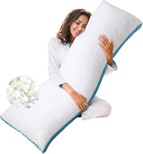 Wamsound Almohada corporal de espuma viscoelástica, almohadas corporales firmes para adultos, almohada larga para cama de dormir, almohada de cuerpo