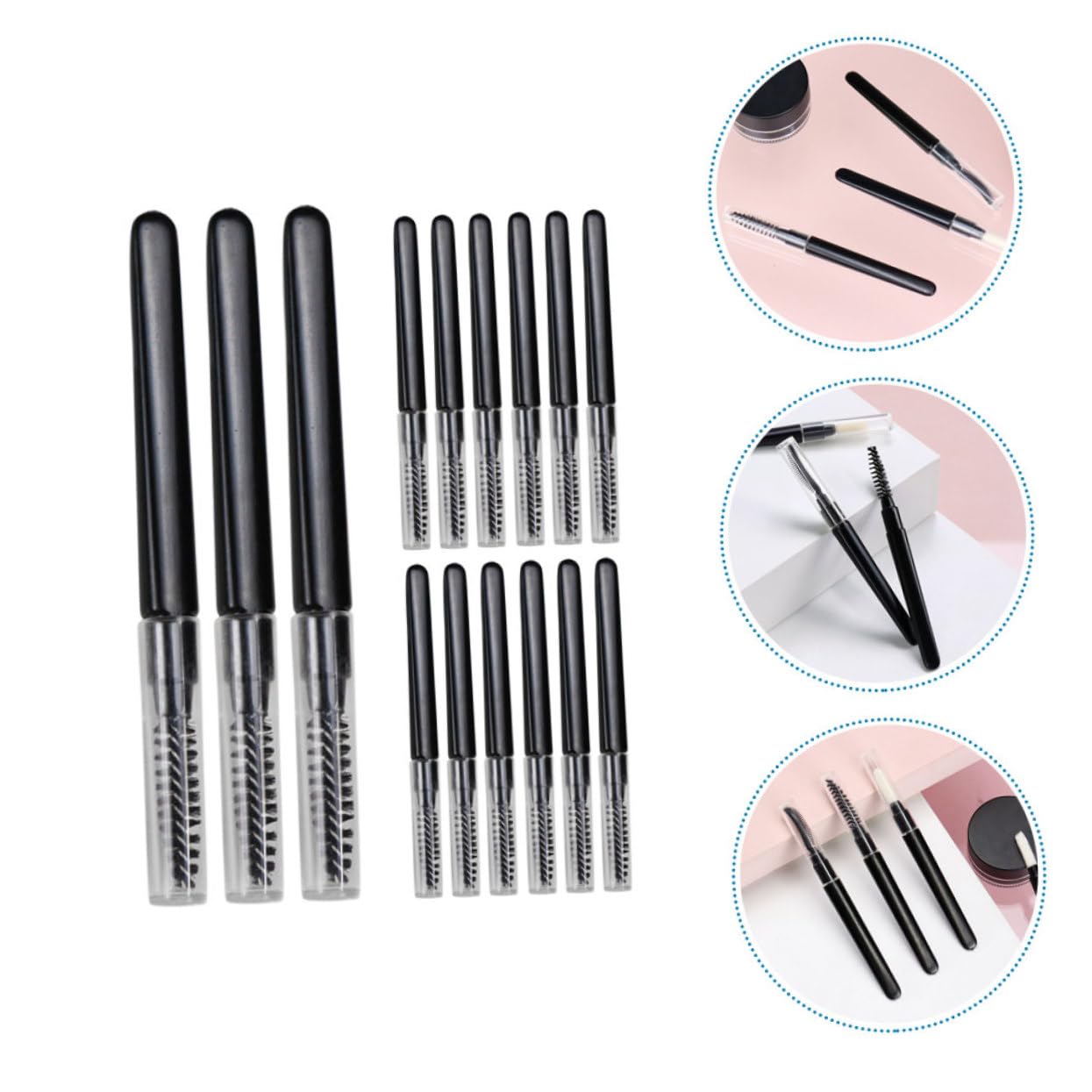60pezzi Spazzole Portatili Per Sopracciglia e Ciglia Con Coperchi Pennelli Eyelash Combs Per Make up Occhi Per Tutte Le Età
