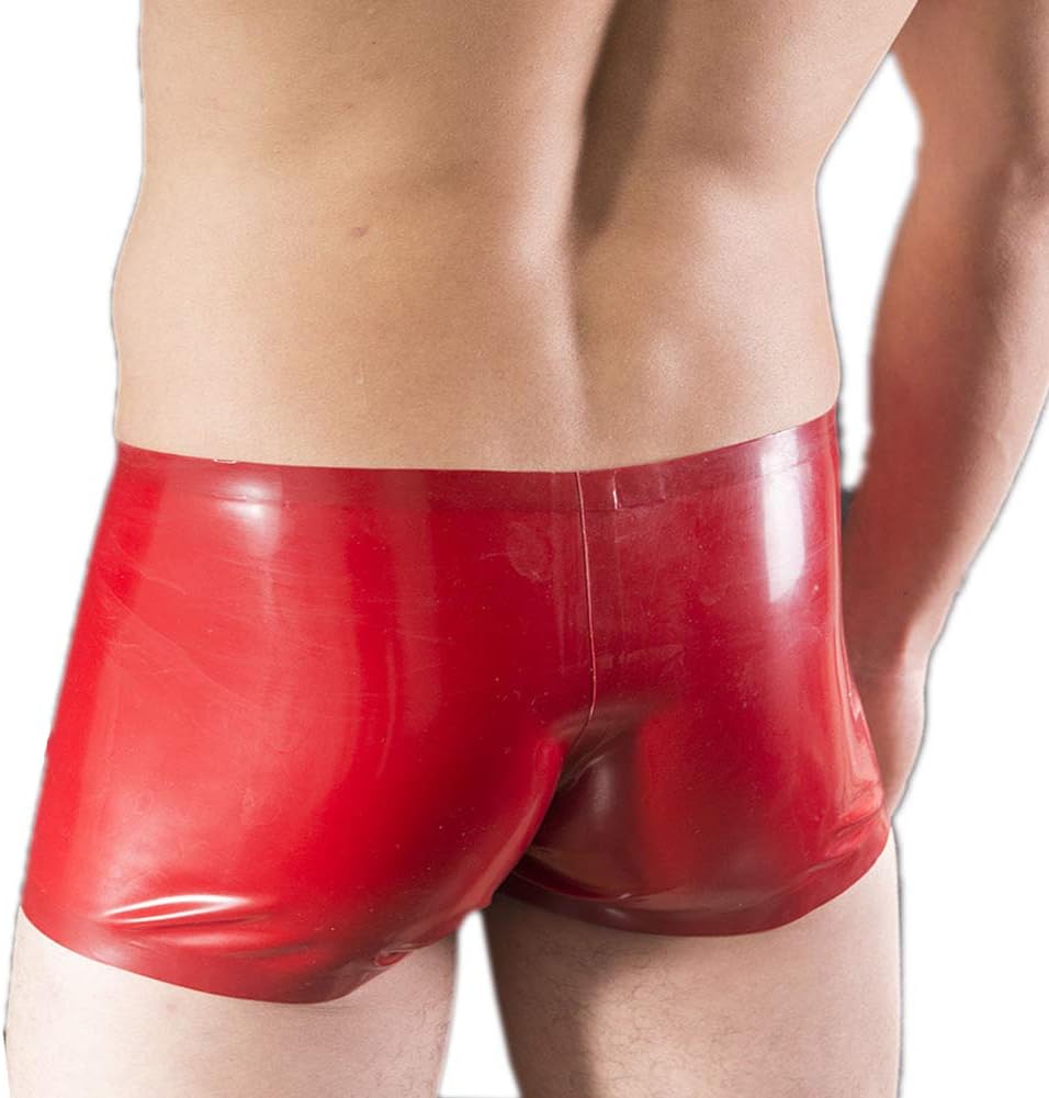 LEIMI Latex Rubber Boxer Shorts Briefs Panties for Men