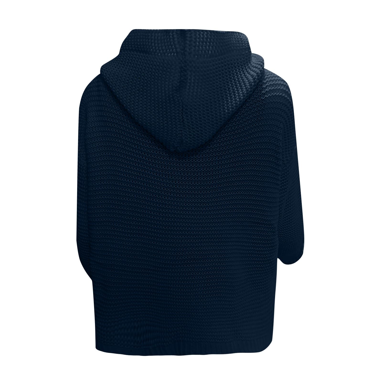 Generisch Strickjacke Damen Mit Kapuze Cardigan Open Front Herbstjacke Warm